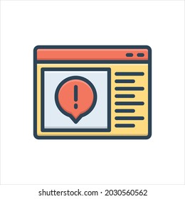 Icono de ilustración de color vectorial para advertido