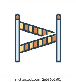 Vector colorful illustration icon for warning tape