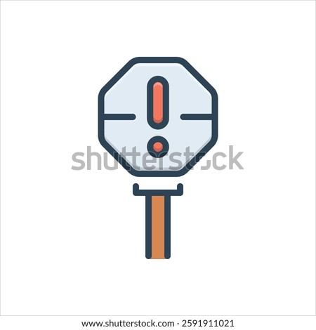 Vector colorful illustration icon for warning