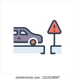 Vector colorful illustration icon for warnings