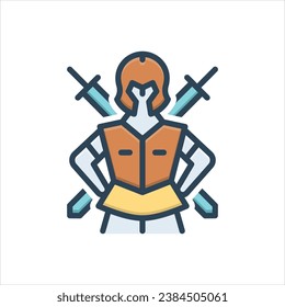 Vector colorful  illustration icon for warrior