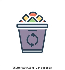 Vector colorful illustration icon for waste sorting