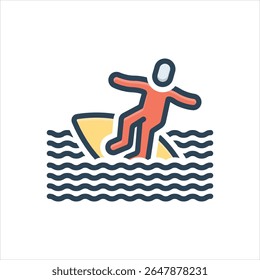 Vector colorful illustration icon for water sport