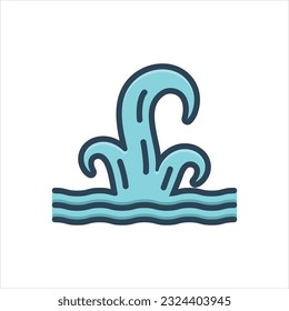 Icono de ilustración de color vectorial para ondas