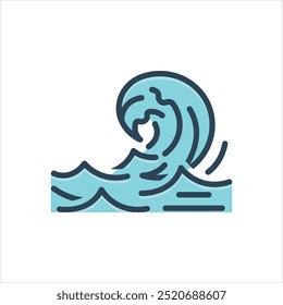 Vector colorful illustration icon for waves