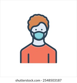 Vector colorful illustration icon for wear mask