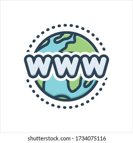 Vector farbiges Illustrationssymbol für das Web