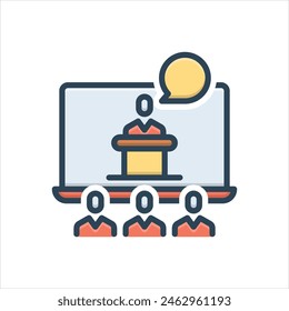 Vector colorful illustration icon for webinar