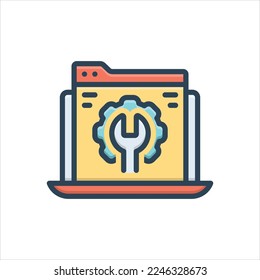 Vector colorful illustration icon for webmaster