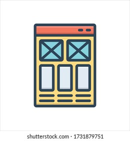 Vector colorful illustration icon for website sketching