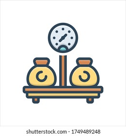 Vector colorful illustration icon for weight