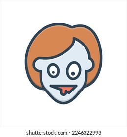 Vector colorful illustration icon for weird