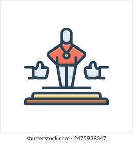 Vector colorful illustration icon for well done
