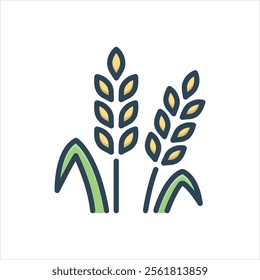 Vector colorful illustration icon for wheat