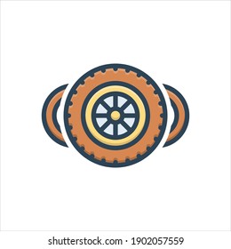 Vector colorful illustration icon for  wheels