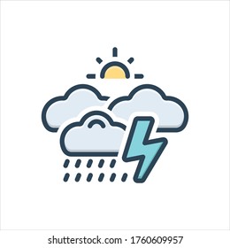 Vector colorful illustration icon for whether