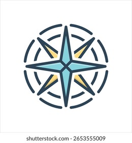 Vector colorful illustration icon for wind rose