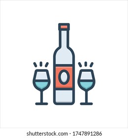 Vector colorful illustration icon for wine