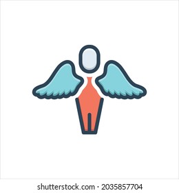 Vector colorful illustration icon for wing