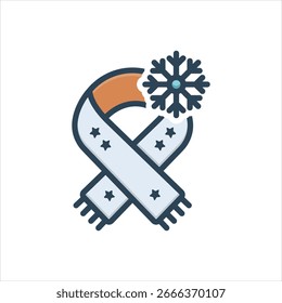 Ícone de ilustração colorido vetorial para o inverno