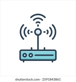 Vector colorful illustration icon for wireless