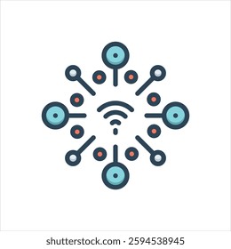 Vector colorful illustration icon for wireless network