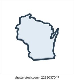 Vector colorful illustration icon for wisconsin