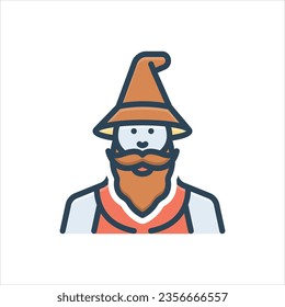 Vector colorful illustration icon for wizard