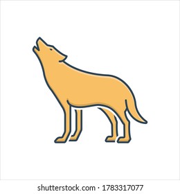 Vector colorful illustration icon for wolf