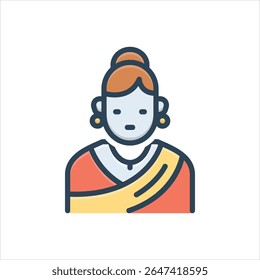 Vector colorful illustration icon for women