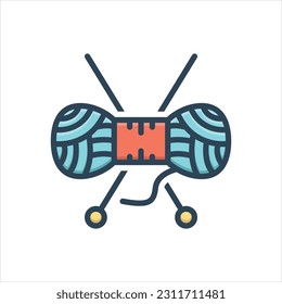 Vector colorful illustration icon for wool