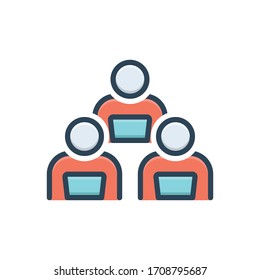 Icono de ilustración de color vectorial para grupo de trabajo