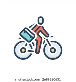 Icono colorido de la ilustración del Vector para el paseo del trabajo