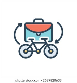 Vektor bunte Illustration Symbol für Arbeit pendeln