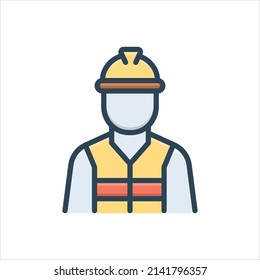 Vektorfarbiges Illustrationssymbol für Arbeiter