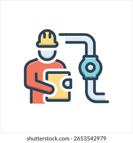 Vector colorful illustration icon for worker