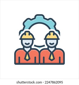 Vector colorful illustration icon for workforce