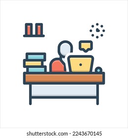 Vector colorful illustration icon for working