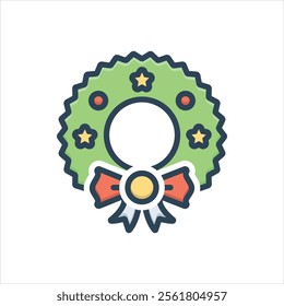 Vector colorful illustration icon for wreath