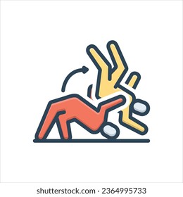 Vector colorful illustration icon for wrestling