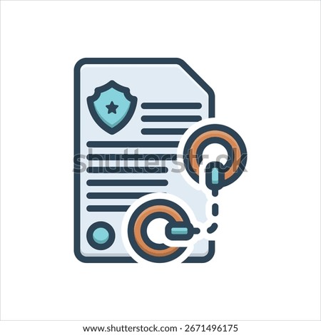 Vector colorful illustration icon for writ warrant