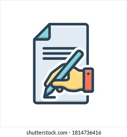 Vector colorful illustration icon for write
