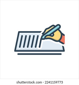 Vector colorful illustration icon for write