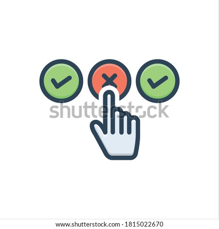 Vector colorful illustration icon for wrong