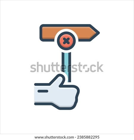 Vector colorful illustration icon for wrong
