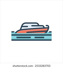 Vector colorful illustration icon for yacht