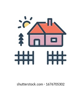 Vector colorful illustration icon for yard