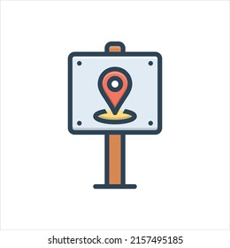 Icono de ilustración de color vectorial para zona