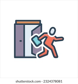 Vector colorful illustration icons for leave