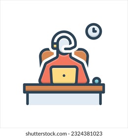 Vector colorful illustration icons for operator